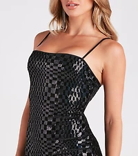 Confidence Check Velvet Sequin Mini Dress