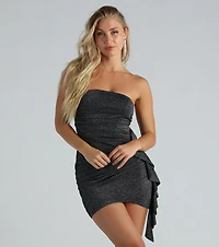 Shake 'N' Shimmer Glitter Ruffle Party Dress