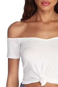 Knot Over You Off Shoulder Crop Top