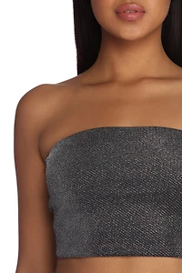 All About The Sparkle Cropped Tube Top