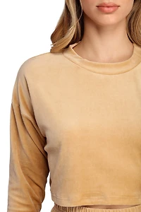 Velour Cropped Sweater