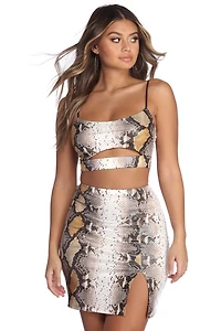 Stylin' Snake Print Crop Top