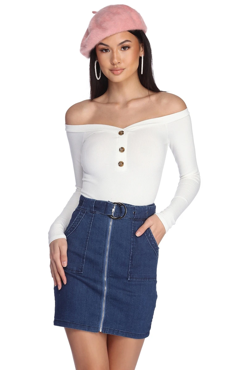 Always Button Knit Bodysuit