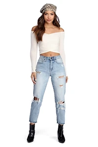 Cross It Off Knit Crop Top