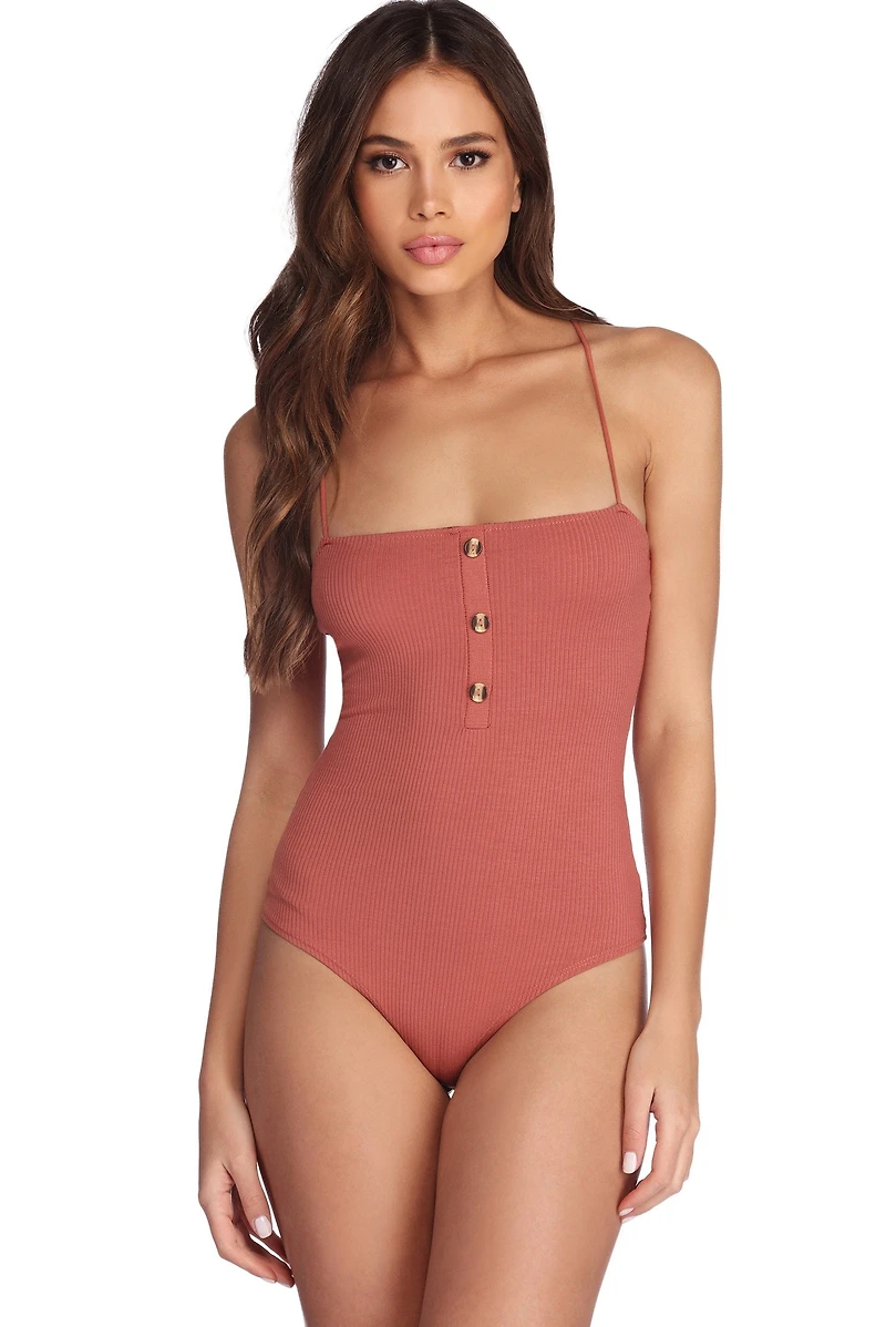 Button Up Knit Bodysuit