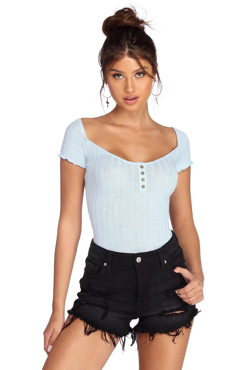 Get The Full Scoop Ribbed Top