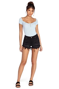 Get The Full Scoop Ribbed Top