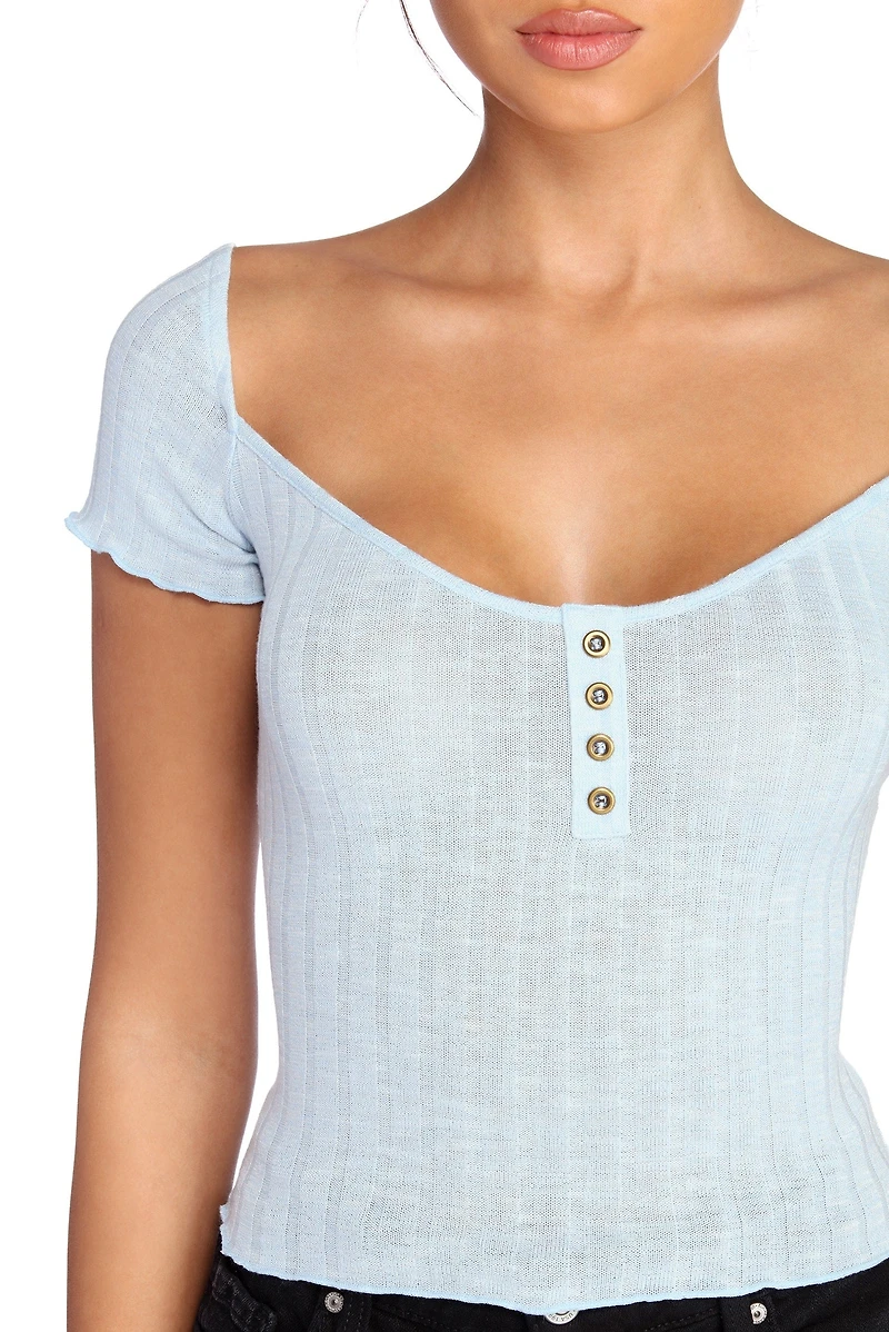Get The Full Scoop Ribbed Top