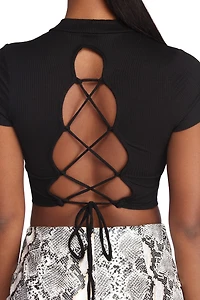 Issa Lace Up Crop Top