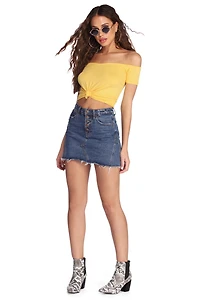 Knot Over You Off Shoulder Crop Top