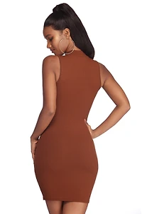 Mock Neck Mini Dress