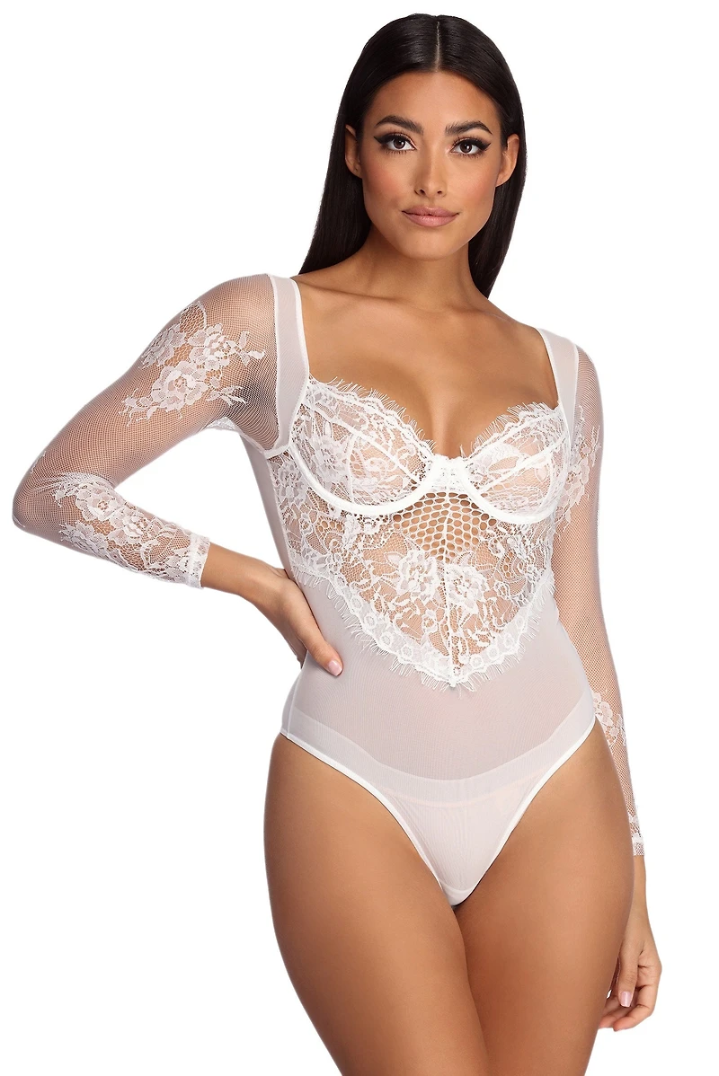 Sheer Ambition Lace Bodysuit