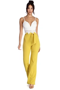 Into You Crochet Trim Crop Top