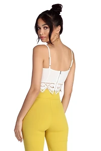 Into You Crochet Trim Crop Top