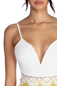 Into You Crochet Trim Crop Top