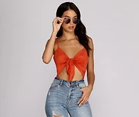 Sueded Tie-Front Bodysuit