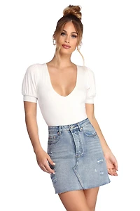 Puff Love Plunging Bodysuit