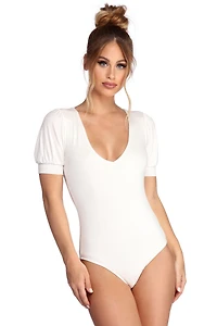 Puff Love Plunging Bodysuit