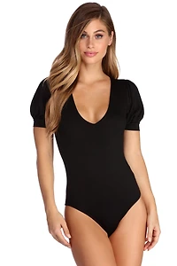Puff Love Plunging Bodysuit