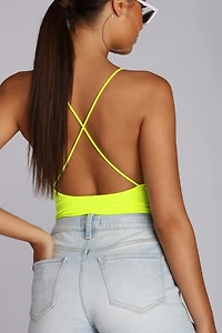 Crossed Out Ribbed Bodysuit