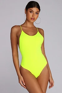 Crossed Out Ribbed Bodysuit