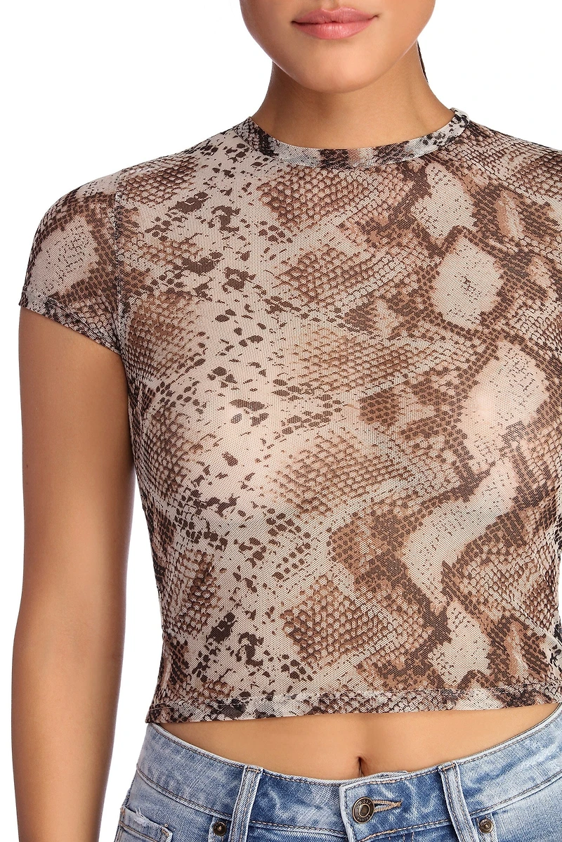 Level Up Snake Print Top