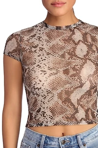 Level Up Snake Print Top