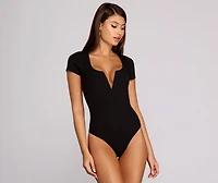 Owning It Ribbed Bodysuit