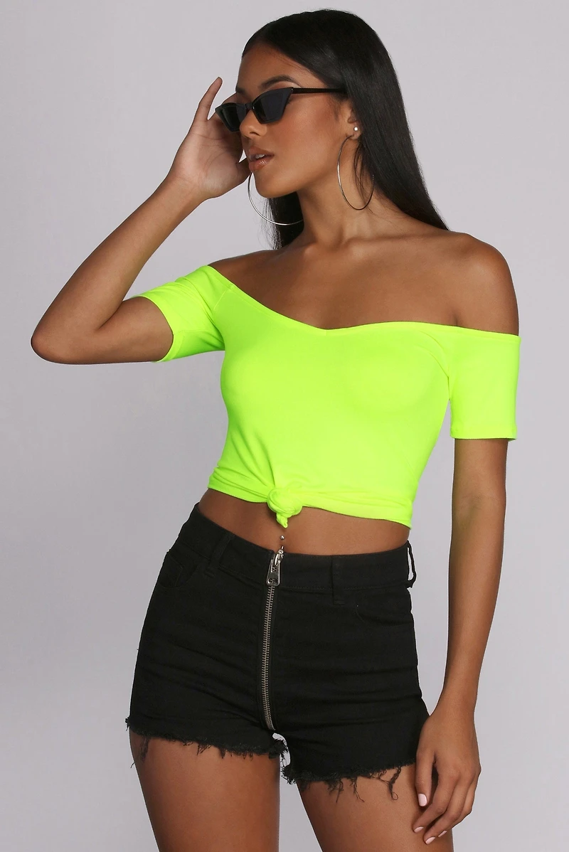 Knot Over You Off Shoulder Crop Top