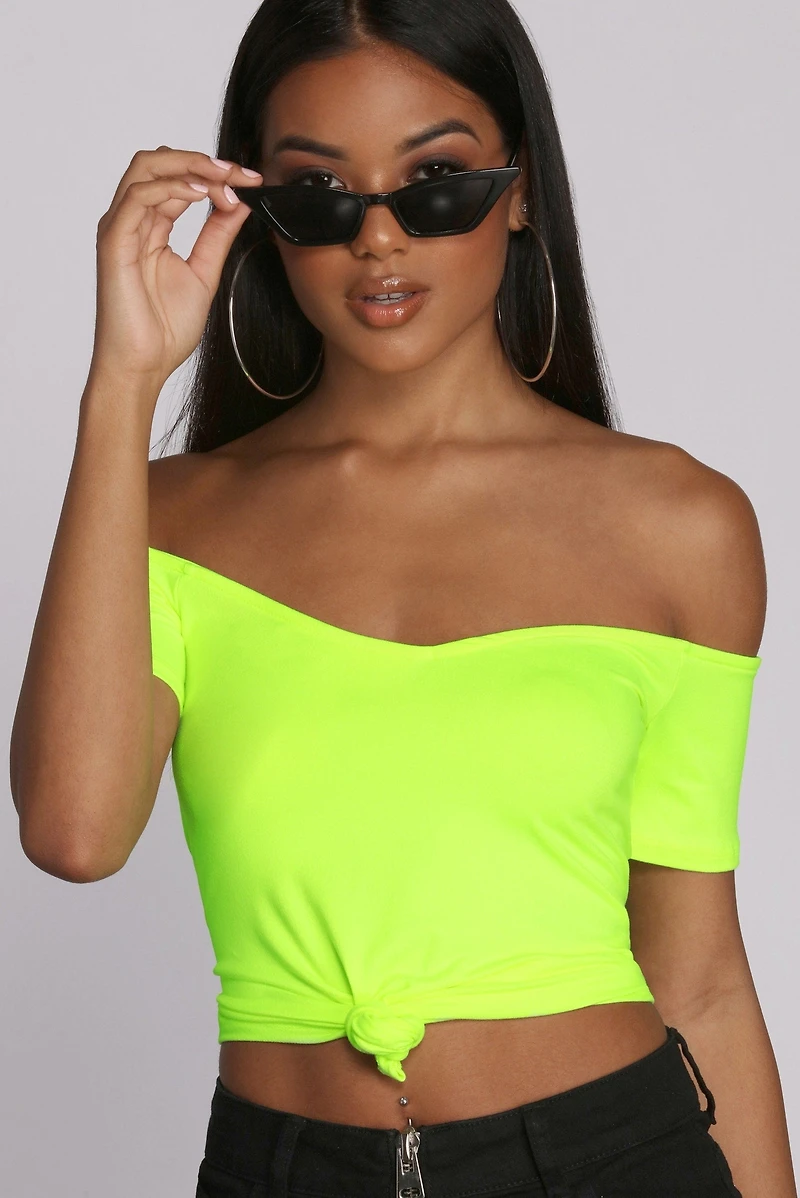 Knot Over You Off Shoulder Crop Top