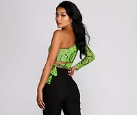 With Bite Mesh Tie Crop