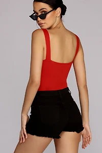 Buckle Down Sleeveless Bodysuit
