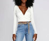 Streamlined Surplice Wrap Top