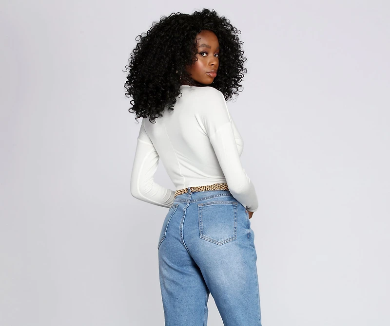 Streamlined Surplice Wrap Top