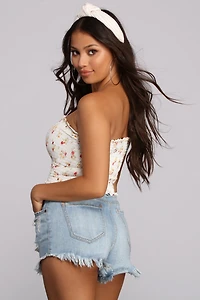 Floral Smock Tube Top