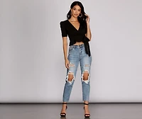 Rep The Peplum Wrap Top