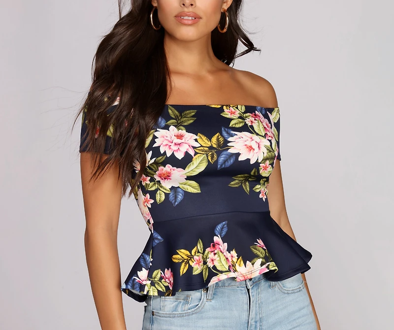 Surf's Up Floral Peplum Top