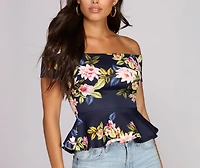 Surf's Up Floral Peplum Top