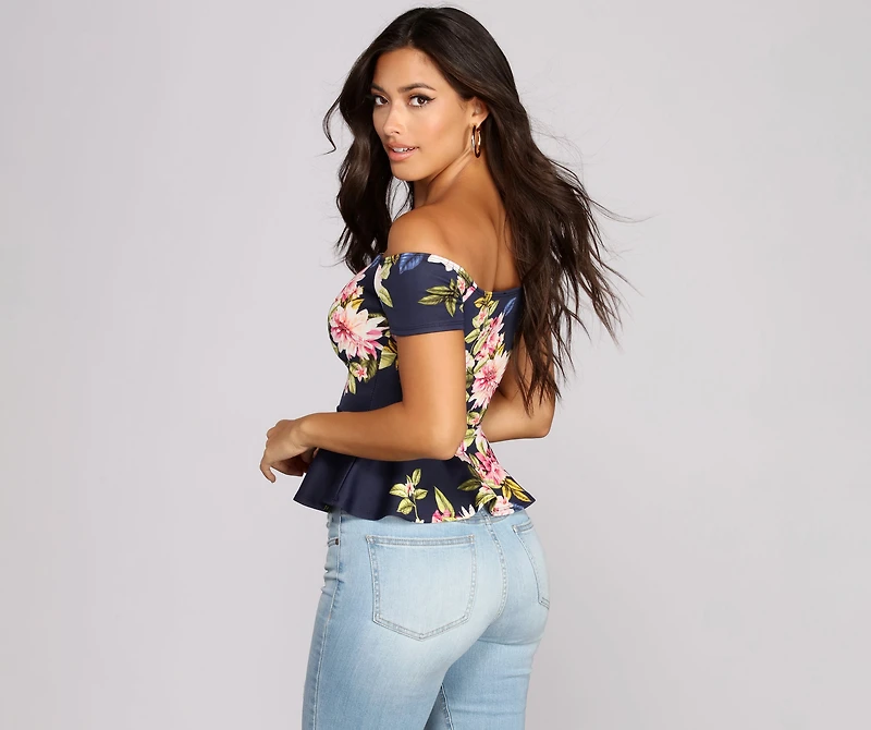 Surf's Up Floral Peplum Top