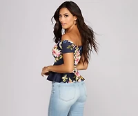 Surf's Up Floral Peplum Top