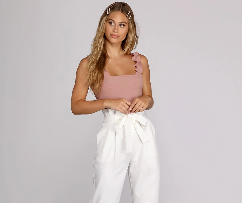 Ruffle Knit Up Bodysuit