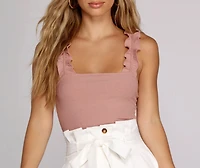 Ruffle Knit Up Bodysuit