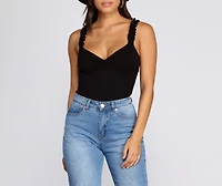 So Easy Cinched Ruffle Tank