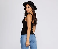 So Easy Cinched Ruffle Tank