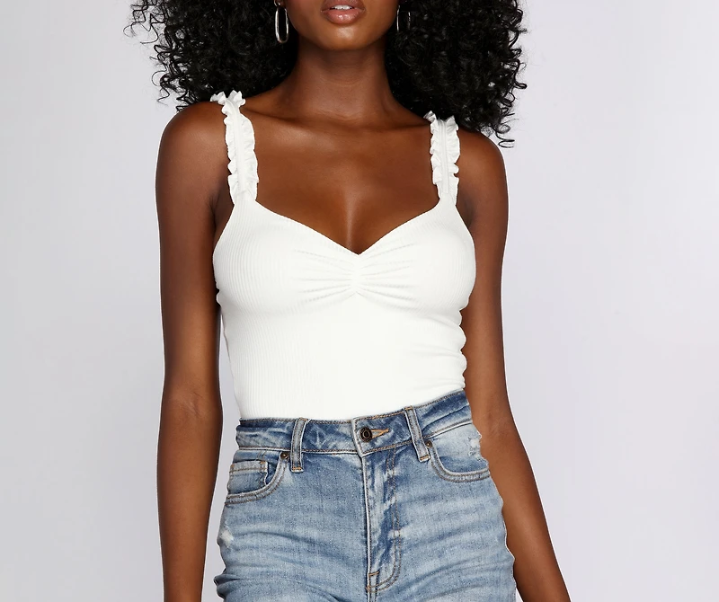 So Easy Cinched Ruffle Tank