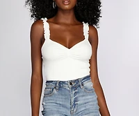 So Easy Cinched Ruffle Tank