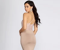 Love Lace Glitter Bodysuit