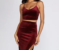 Irresistible Velvet Shimmer Crop Top