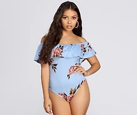 Floral Moment Ruffled Bodysuit