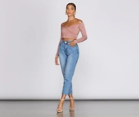Off The Shoulder Wrap Front Crop Top